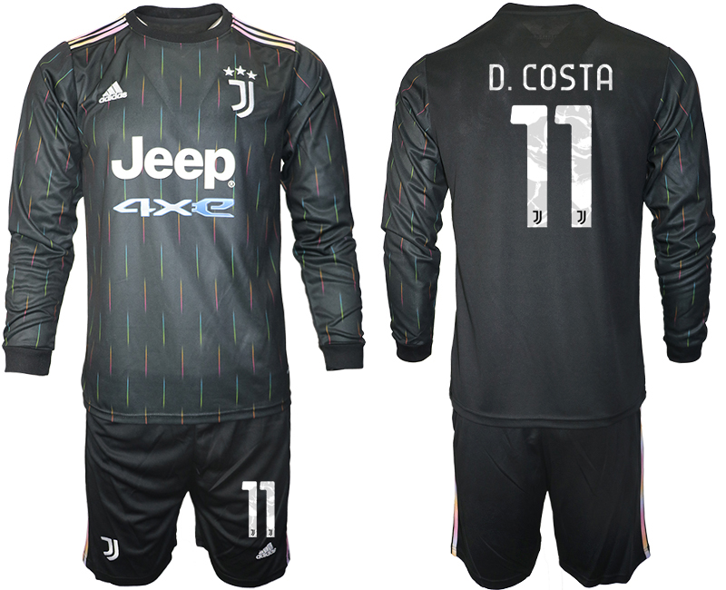 Men 2021-2022 Club Juventus away black Long Sleeve #11 Soccer Jersey->juventus jersey->Soccer Club Jersey